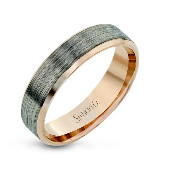 Grey and Rose Gold Men's Wedding Band Jeffrey Mann Fine Jewelers, Inc Toledo, OH