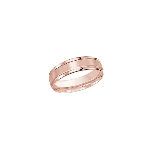 Rose Gold High Polish and Satin Finish 6mm Wedding Band Jeffrey Mann Fine Jewelers, Inc Toledo, OH