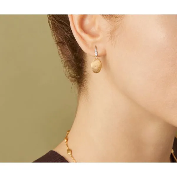 Siviglia Collection White and Yellow Gold Dangle Earrings with Diamond Accents Image 3 Jeffrey Mann Fine Jewelers, Inc Toledo, OH