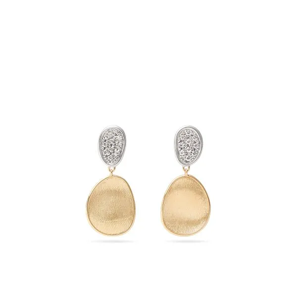 Lunaria Collection White and Yellow Gold Diamond Dangle Earrings Jeffrey Mann Fine Jewelers, Inc Toledo, OH