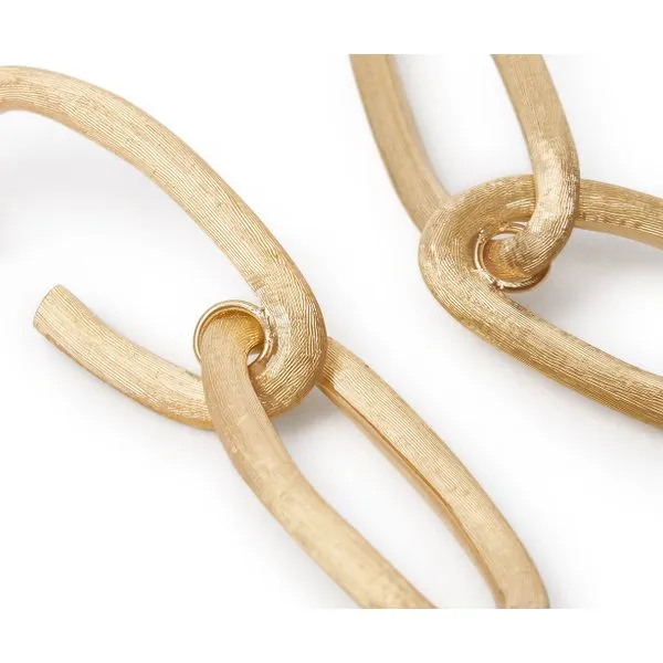 Jaipur Collection Yellow Gold Satin Finish Double Oval Link Earrings Image 3 Jeffrey Mann Fine Jewelers, Inc Toledo, OH
