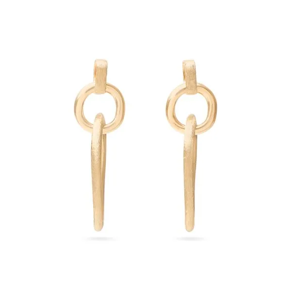 Jaipur Collection Yellow Gold Oval and Round Link Dangle Earrings Jeffrey Mann Fine Jewelers, Inc Toledo, OH