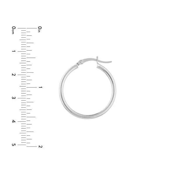 White Gold 25mm Hoop Earrings Image 4 Jeffrey Mann Fine Jewelers, Inc Toledo, OH