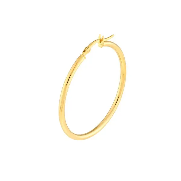 Yellow Gold 35mm Hoop Earrings Image 4 Jeffrey Mann Fine Jewelers, Inc Toledo, OH