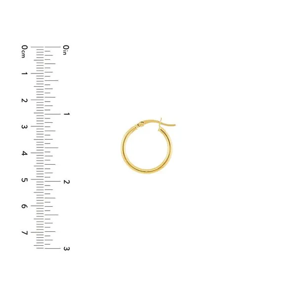 Yellow Gold 20mm Hoop Earrings Image 5 Jeffrey Mann Fine Jewelers, Inc Toledo, OH