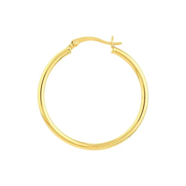 Yellow Gold 30mm Hoop Earrings Image 3 Jeffrey Mann Fine Jewelers, Inc Toledo, OH