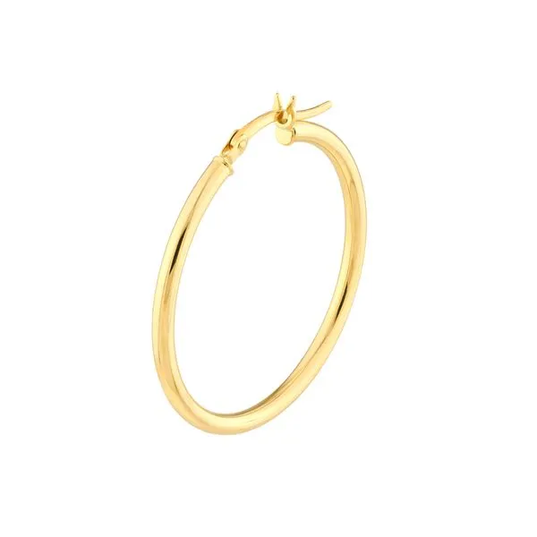 Yellow Gold 30mm Hoop Earrings Image 4 Jeffrey Mann Fine Jewelers, Inc Toledo, OH