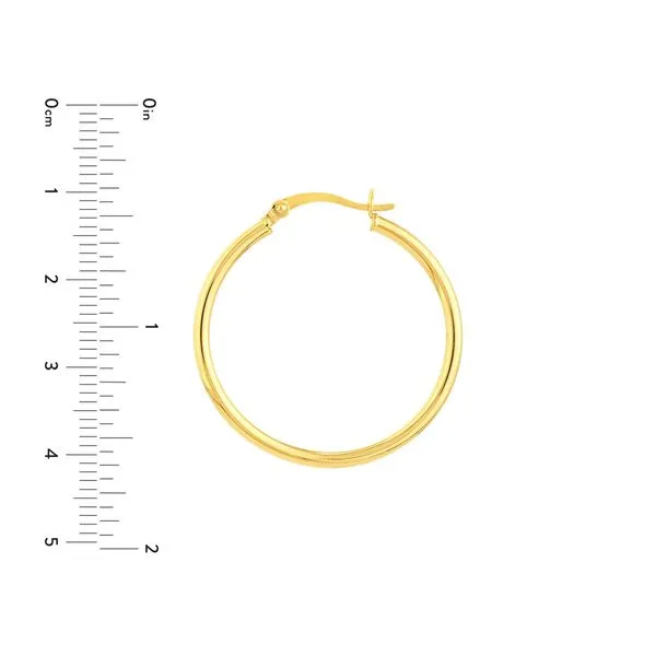 Yellow Gold 30mm Hoop Earrings Image 5 Jeffrey Mann Fine Jewelers, Inc Toledo, OH