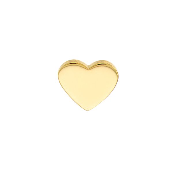 Flat Heart Shaped Yellow Gold Stud Earrings Image 3 Jeffrey Mann Fine Jewelers, Inc Toledo, OH