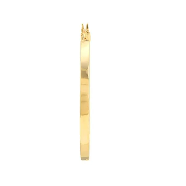Square Tube Hoop Earrings in Yellow Gold Image 3 Jeffrey Mann Fine Jewelers, Inc Toledo, OH