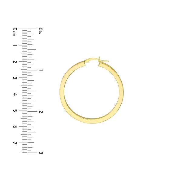 Square Tube Hoop Earrings in Yellow Gold Image 5 Jeffrey Mann Fine Jewelers, Inc Toledo, OH