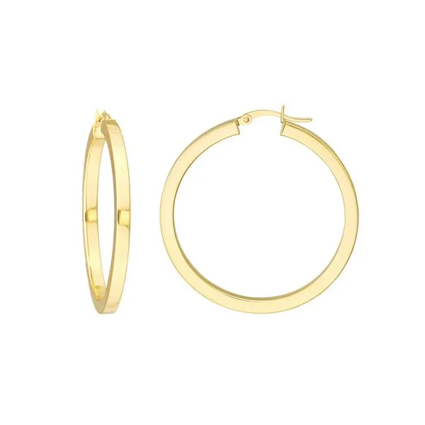 Square Tube Hoop Earrings in Yellow Gold Jeffrey Mann Fine Jewelers, Inc Toledo, OH
