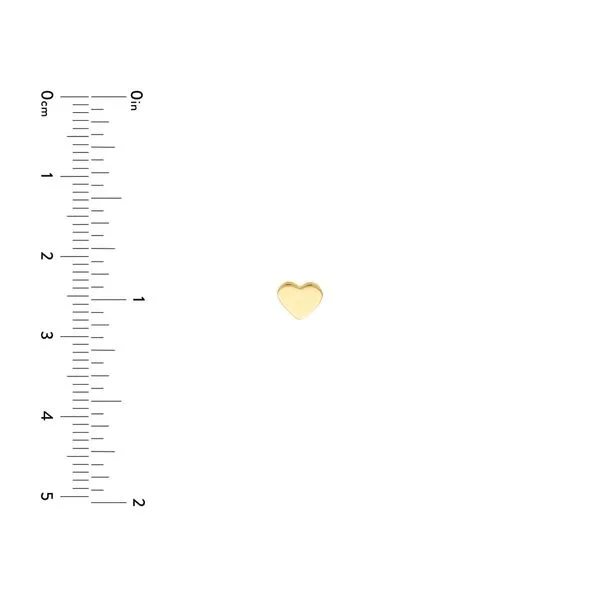Flat Heart Shaped Yellow Gold Stud Earrings Image 5 Jeffrey Mann Fine Jewelers, Inc Toledo, OH