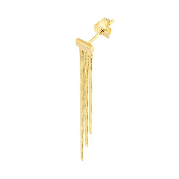 Yellow Gold Ascending Triple Strand Snake Chain Earrings Image 4 Jeffrey Mann Fine Jewelers, Inc Toledo, OH