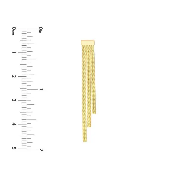 Yellow Gold Ascending Triple Strand Snake Chain Earrings Image 5 Jeffrey Mann Fine Jewelers, Inc Toledo, OH