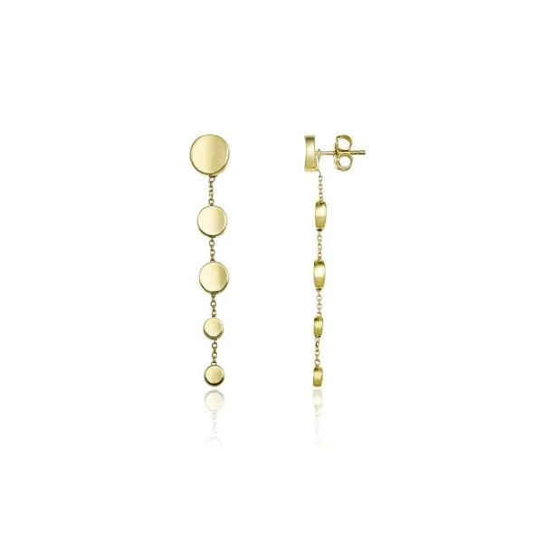 Armillas Glow Yellow Gold Graduated Disc Dangle Earrings Jeffrey Mann Fine Jewelers, Inc Toledo, OH