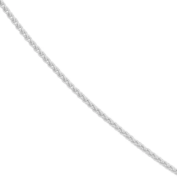 1.25mm Round Wheat Chain with Lobster Claw Clasp in White Gold Image 2 Jeffrey Mann Fine Jewelers, Inc Toledo, OH