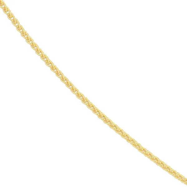 1.25mm Round Wheat Chain with Lobster Claw Clasp in Yellow Gold Image 2 Jeffrey Mann Fine Jewelers, Inc Toledo, OH