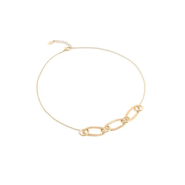 Jaipur Collection Yellow Gold Oval and Round Alternating Link Necklace Image 2 Jeffrey Mann Fine Jewelers, Inc Toledo, OH