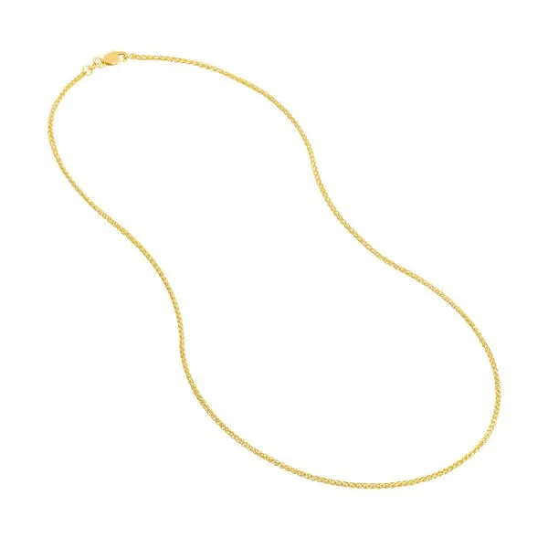 1.50mm Round Wheat Chain with Lobster Claw Clasp in Yellow Gold Image 3 Jeffrey Mann Fine Jewelers, Inc Toledo, OH