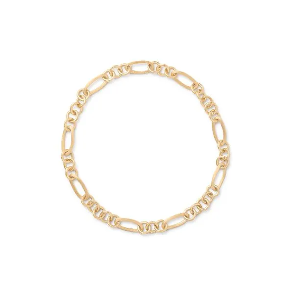 Jaipur Collection Yellow Gold Oval Satin High Polish Circle Link Necklace Image 2 Jeffrey Mann Fine Jewelers, Inc Toledo, OH