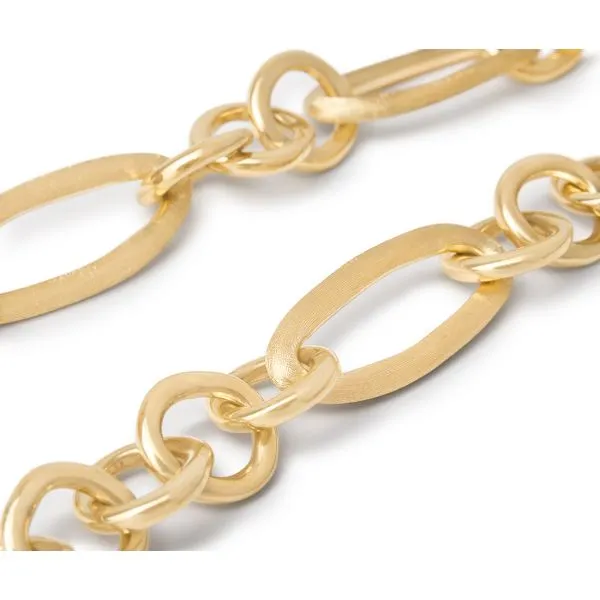 Jaipur Collection Yellow Gold Oval Satin High Polish Circle Link Necklace Image 3 Jeffrey Mann Fine Jewelers, Inc Toledo, OH
