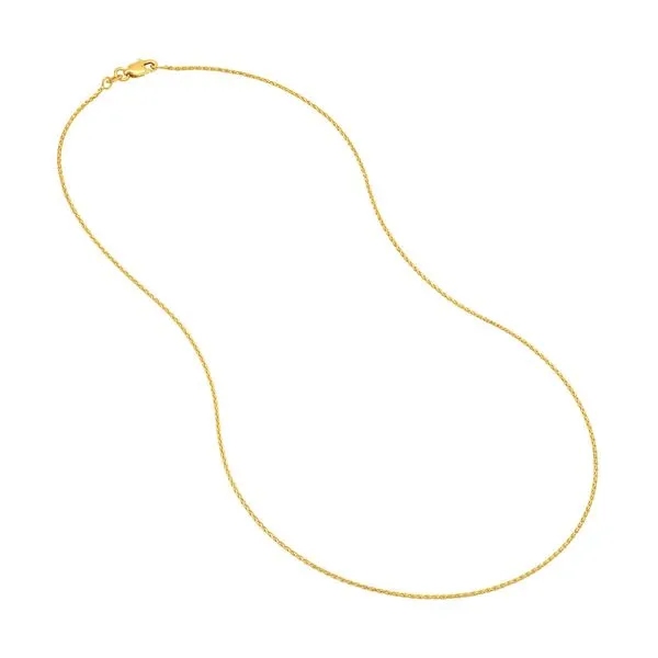 Yellow Gold Round Wheat Chain with Lobster Claw Clasp Image 3 Jeffrey Mann Fine Jewelers, Inc Toledo, OH