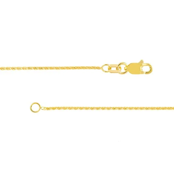 Yellow Gold Round Wheat Chain with Lobster Claw Clasp Image 4 Jeffrey Mann Fine Jewelers, Inc Toledo, OH