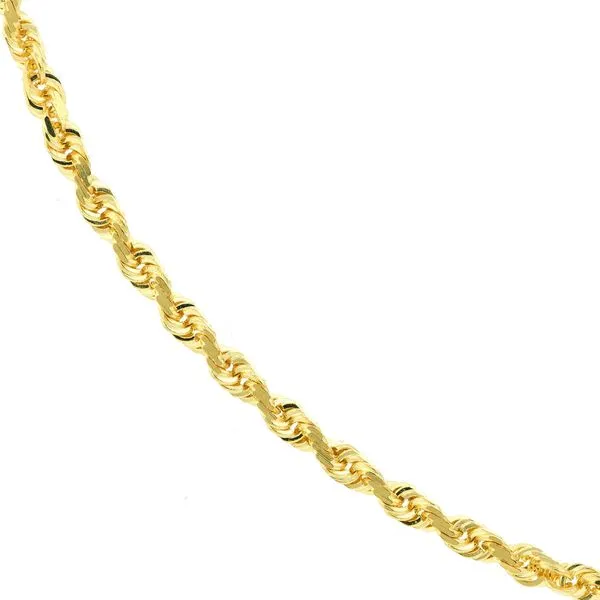 Yellow Gold Diamond Cut Rope Chain with Lobster Claw Clasp Image 3 Jeffrey Mann Fine Jewelers, Inc Toledo, OH