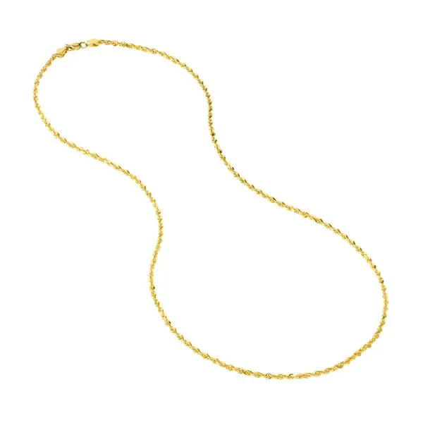 Yellow Gold Diamond Cut Rope Chain with Lobster Claw Clasp Image 4 Jeffrey Mann Fine Jewelers, Inc Toledo, OH