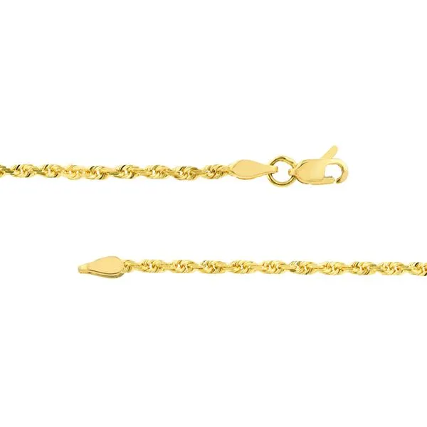 Yellow Gold Diamond Cut Rope Chain with Lobster Claw Clasp Image 5 Jeffrey Mann Fine Jewelers, Inc Toledo, OH