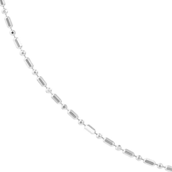 White Gold Diamond Cut Bead and Bar Chain Image 2 Jeffrey Mann Fine Jewelers, Inc Toledo, OH