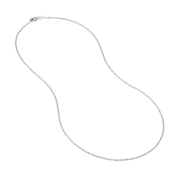 White Gold Diamond Cut Bead and Bar Chain Image 3 Jeffrey Mann Fine Jewelers, Inc Toledo, OH