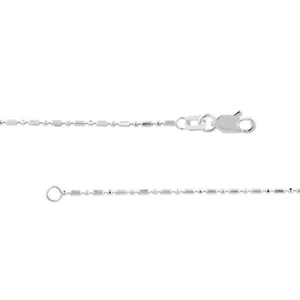 White Gold Diamond Cut Bead and Bar Chain Image 4 Jeffrey Mann Fine Jewelers, Inc Toledo, OH