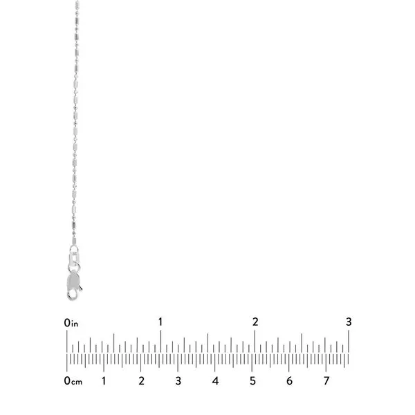 White Gold Diamond Cut Bead and Bar Chain Image 5 Jeffrey Mann Fine Jewelers, Inc Toledo, OH
