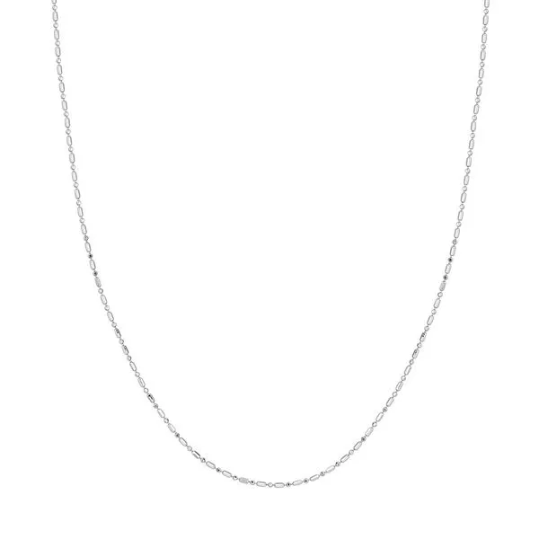 White Gold Diamond Cut Bead and Bar Chain Jeffrey Mann Fine Jewelers, Inc Toledo, OH