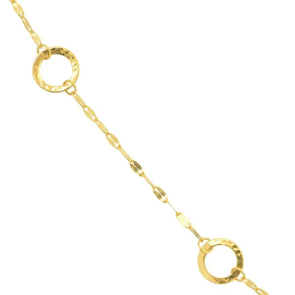 Yellow Gold Circle Station Fancy Cut Adjustable Necklace Image 2 Jeffrey Mann Fine Jewelers, Inc Toledo, OH
