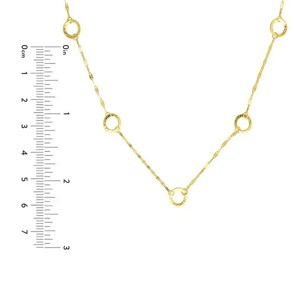 Yellow Gold Circle Station Fancy Cut Adjustable Necklace Image 5 Jeffrey Mann Fine Jewelers, Inc Toledo, OH