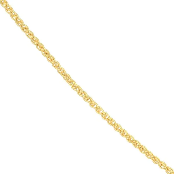 Yellow Gold Round Wheat Chain with Lobster Claw Clasp Image 2 Jeffrey Mann Fine Jewelers, Inc Toledo, OH