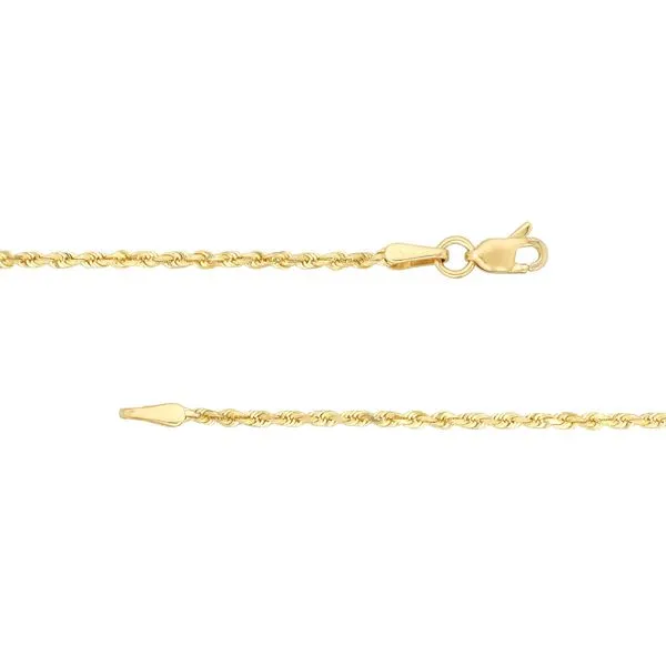 1.80mm Diamond Cut Rope Chain in Yellow Gold Image 5 Jeffrey Mann Fine Jewelers, Inc Toledo, OH