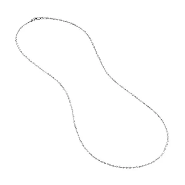 White Gold Diamond Cut Rope Chain with Lobaster Claw Clasp Image 3 Jeffrey Mann Fine Jewelers, Inc Toledo, OH
