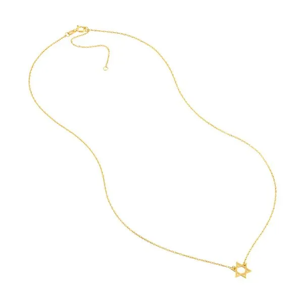 Yellow Gold Mini Star of David Necklace Image 4 Jeffrey Mann Fine Jewelers, Inc Toledo, OH