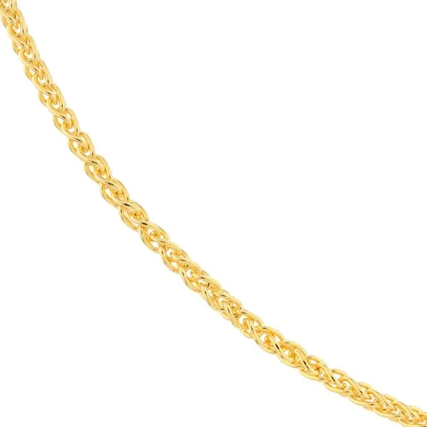 Yellow Gold Round Wheat Chain with Lobster Claw Clasp Image 2 Jeffrey Mann Fine Jewelers, Inc Toledo, OH