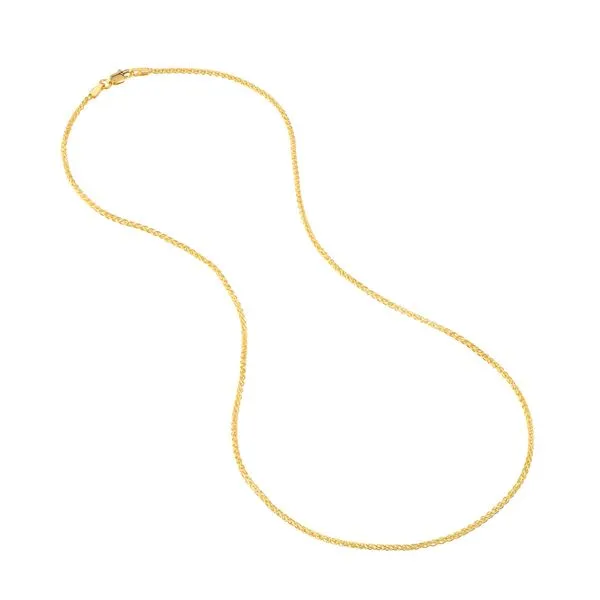 Yellow Gold Round Wheat Chain with Lobster Claw Clasp Image 3 Jeffrey Mann Fine Jewelers, Inc Toledo, OH
