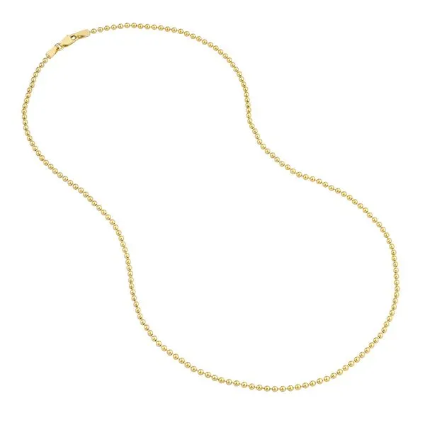 Yellow Gold Bead Chain with Lobster Claw Clasp Image 3 Jeffrey Mann Fine Jewelers, Inc Toledo, OH