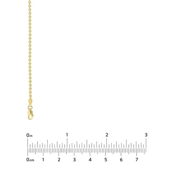 Yellow Gold Bead Chain with Lobster Claw Clasp Image 5 Jeffrey Mann Fine Jewelers, Inc Toledo, OH