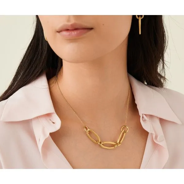 Jaipur Collection Yellow Gold Oval and Round Alternating Link Necklace Image 5 Jeffrey Mann Fine Jewelers, Inc Toledo, OH