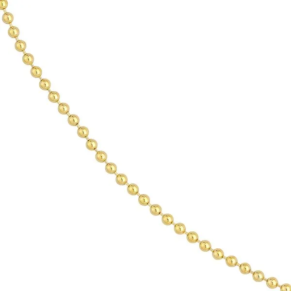 Yellow Gold Bead Chain with Lobster Claw Clasp Image 2 Jeffrey Mann Fine Jewelers, Inc Toledo, OH