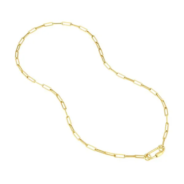 Yellow Gold Oval Clasp with Hexagon Twist Closure Image 4 Jeffrey Mann Fine Jewelers, Inc Toledo, OH