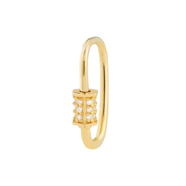 Yellow Gold Diamond Egg Shape Carabiner Image 4 Jeffrey Mann Fine Jewelers, Inc Toledo, OH